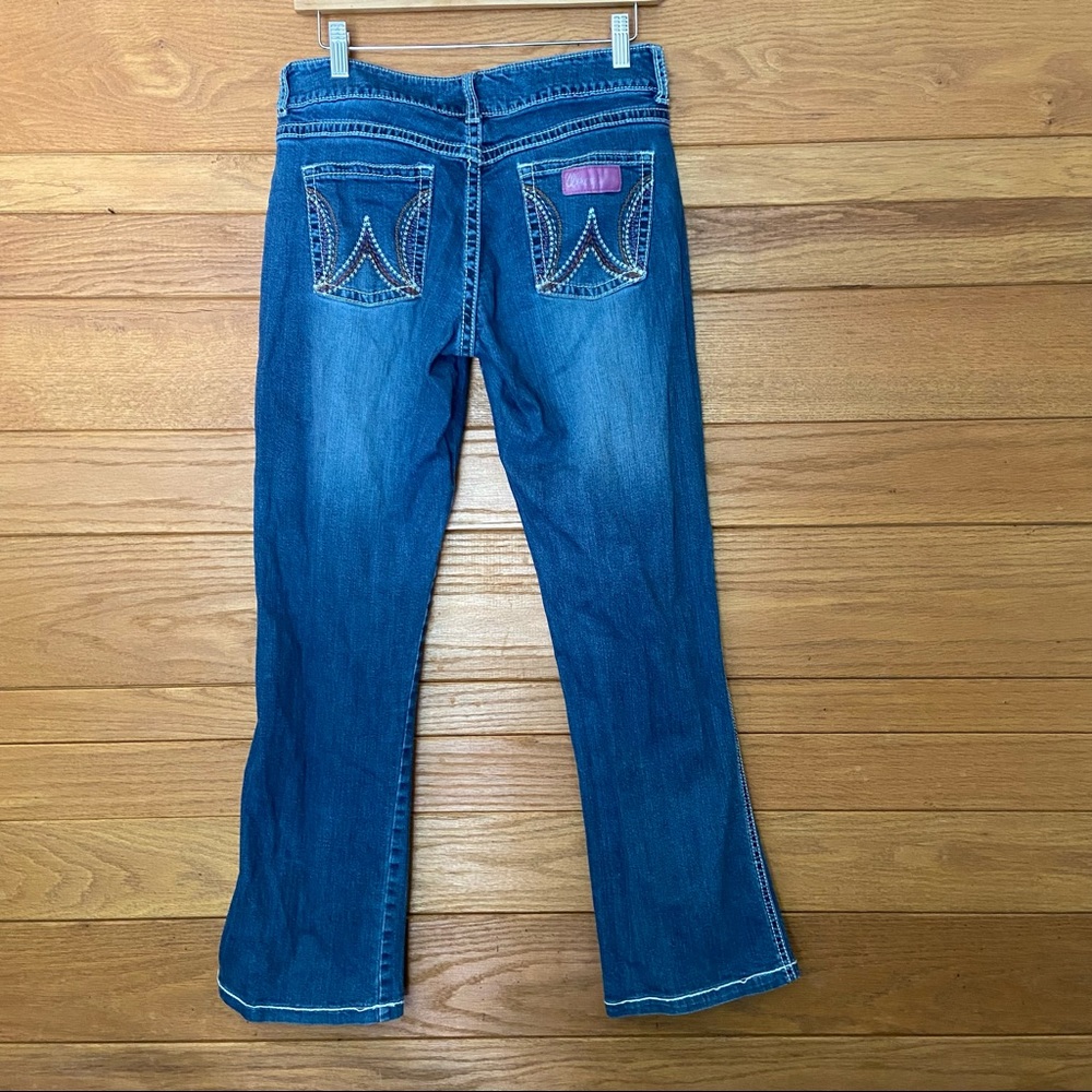 Y2K Wrangler pink embroidered logo star jeans